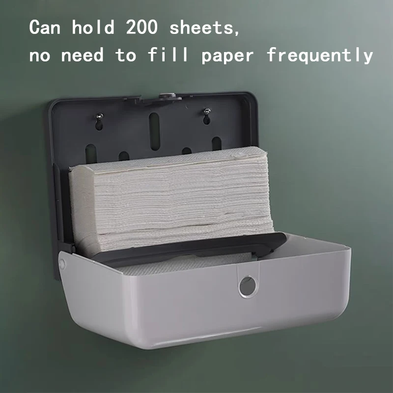 Wall Mount Paper Towel Box Universal Hotel Toilet Commercial Tissue Dispensers Punch-free Multifold Tri-Fold Paper Holder home 4