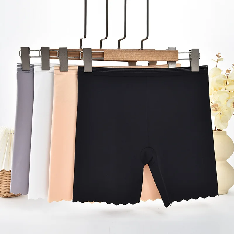 

Seamless High Waist Shorts Panties For Women Tummy Control Hip Lift Ice Silk Safety Short Pants Underwear Boyshorts Boxer
