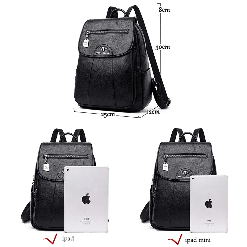 High Quality Leather Backpack Women Large Capacity Travel Backpack Fashion School Bags Mochila Shoulder Bags for Women