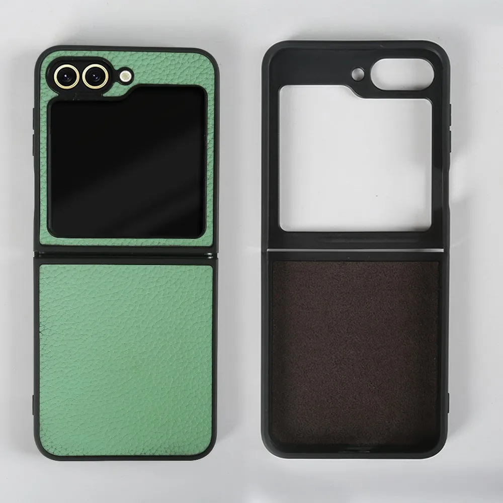 Luxury Genuine Leather Litchi Pattern Cowhide Phone Case Cover