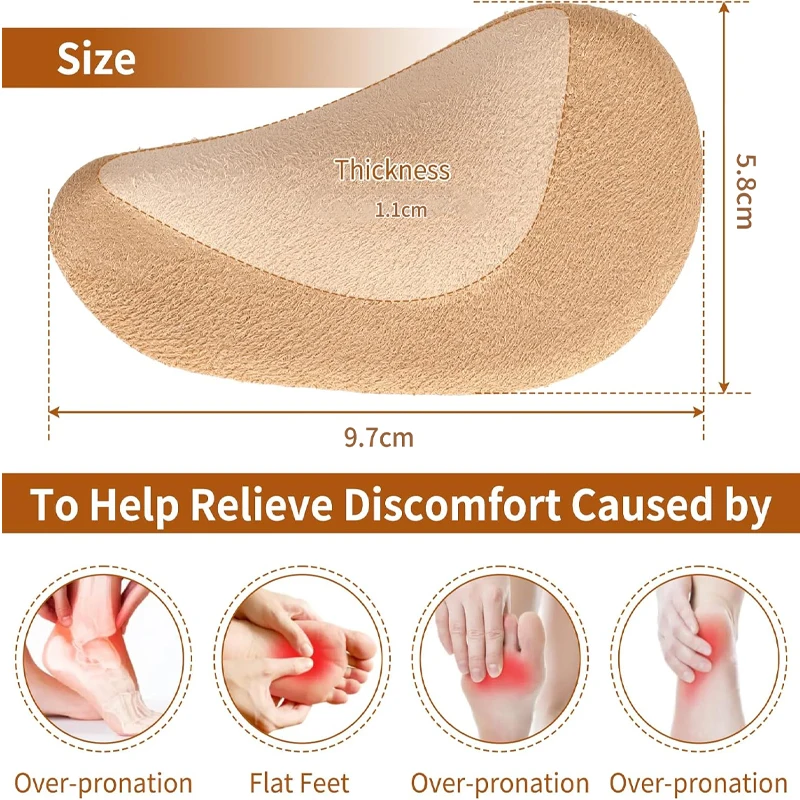 Arch Support High Heel Inserts Reusable Arch Cushions Plantar Fasciitis and Flat Feet Arch Pain Relief
