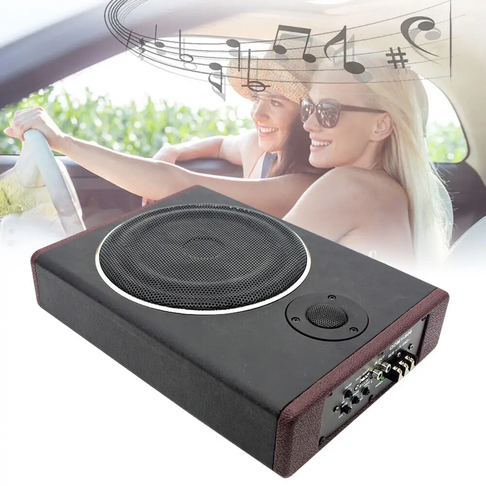 Subwoofer Attivo 8 "Rinforzato Slim Bottom Seat Auto Bass Box Amplificatore Audio 600W