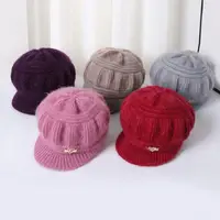 Knitted Knitted Hat Fashion Ear Guard Keep Warm Peaked Cap Windproof Pumpkin Beret Hat Woman 1