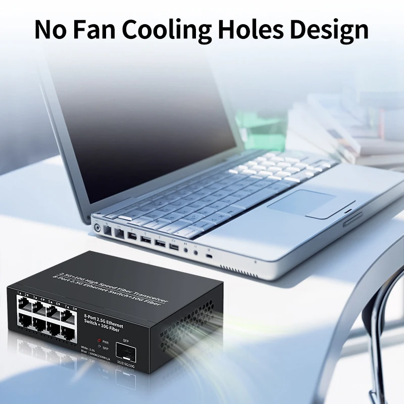 2.5Gx8ポート スイッチングハブ LIANGUO HYWS-SGT0108S LIANGUO 8 Port 2.5GbE Ethernet Switch 2.5Gbps Network