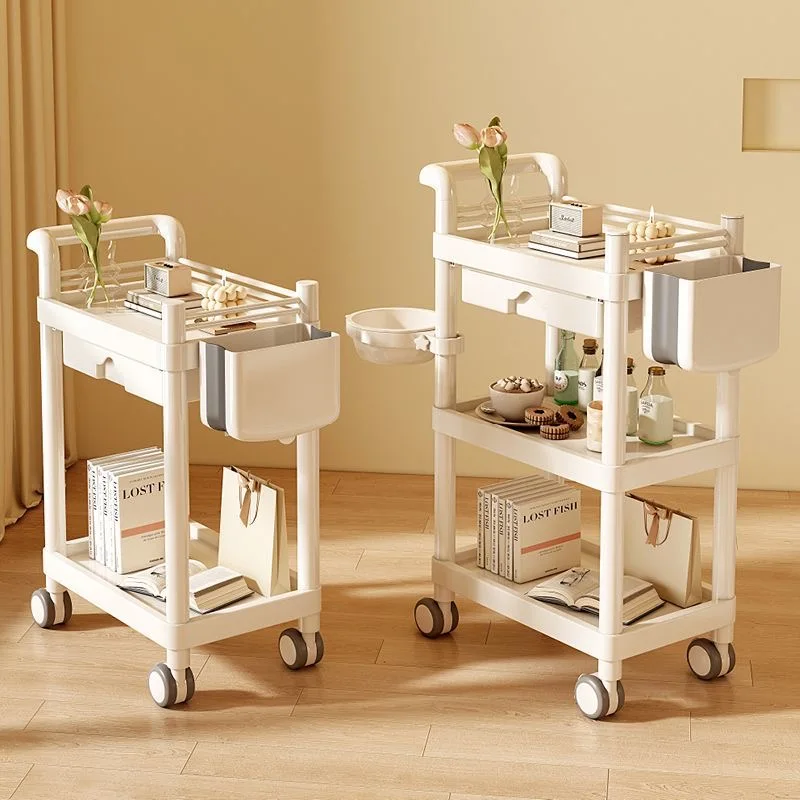 Carrello professionale per salone di bellezza Carrello mobile per attrezzi per la cura della pelle Supporto per coppette rotanti di fascia alta Supporto per attrezzature multifunzionali - immagine 2