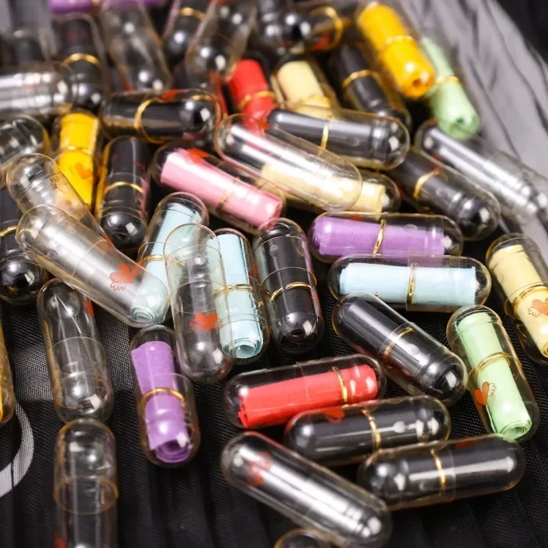 Message Capsule 100Pcs Mini Message Capsules Blank Notes Pill With Roll Paper Wish Bottle Transparent Capsules Wedding Party Valentine's Gift