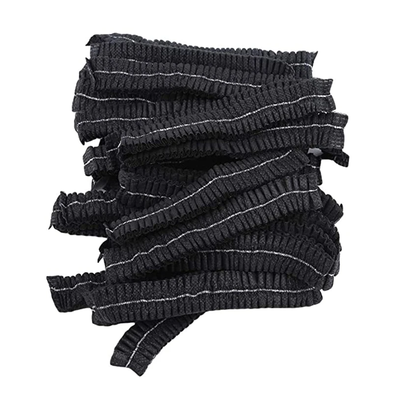 Disposable Hair Cap 21" Disposable Bouffant Caps 100PCS Stretch Net For Cooking Food Service Kitchen Home Salon Spa Catering Black