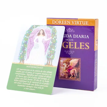 Guide quotidien des vos anges Oracle 44 cartes Deck 10.4*7.4 cm Version espagnole destin Divination Tarot jeu de société 1