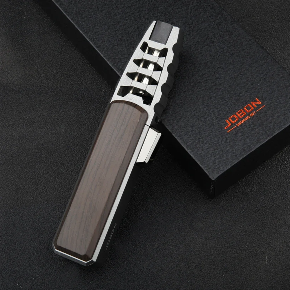 Jet Flame Lighter Kitchen Outdoor BBQ Cooking Metal Windproof Cigar Powerful Tube Straight Fire Turbo Torch Fire Gas Lighters