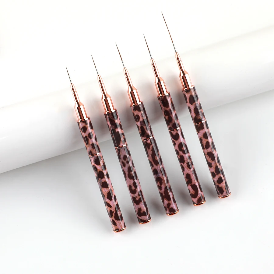 5Pcs French Stripe Nail Art Liner Brush Set 3D Tips Line Stripes DIY Drawing Pen UV Gel Brushes Painting Pen Manicure Tools