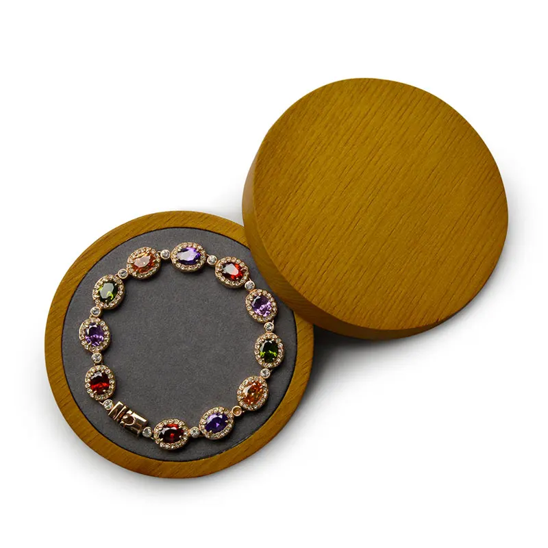 Oirlv Round Jewelry Tray Solid Wood Jewelry Display Plate Earrings Bracelet Necklace Trays 3 sizes Circular Wooden Jewelry Tray