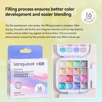 16 Colors Languo Solid Watercolor Paint Set Portable Storage Bag Painting Brush Palette Box Watercolor Pigment Set Art Suppies 5