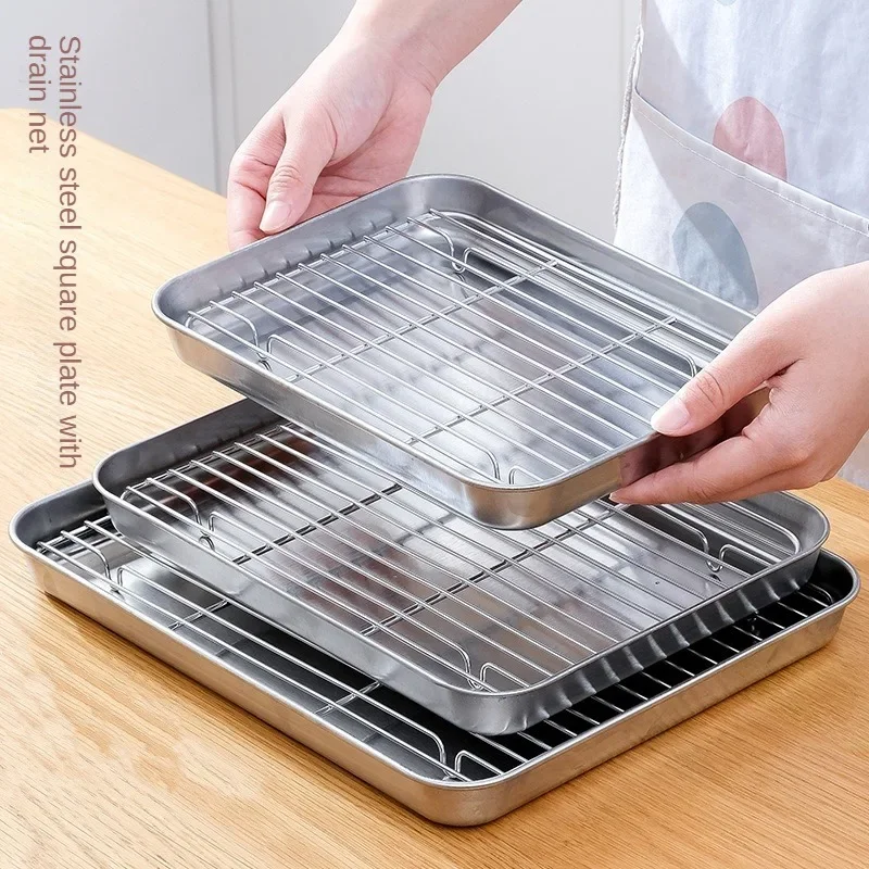304 Stainless Steel Square Plate Drain Tray Oven Specific
