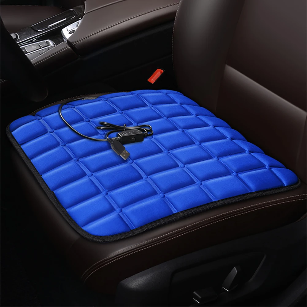 Electric Heating Protector Pad 5V USB Heated Car Seat Cover Protector 12V Front Rear Seat Pad Chair Cushion