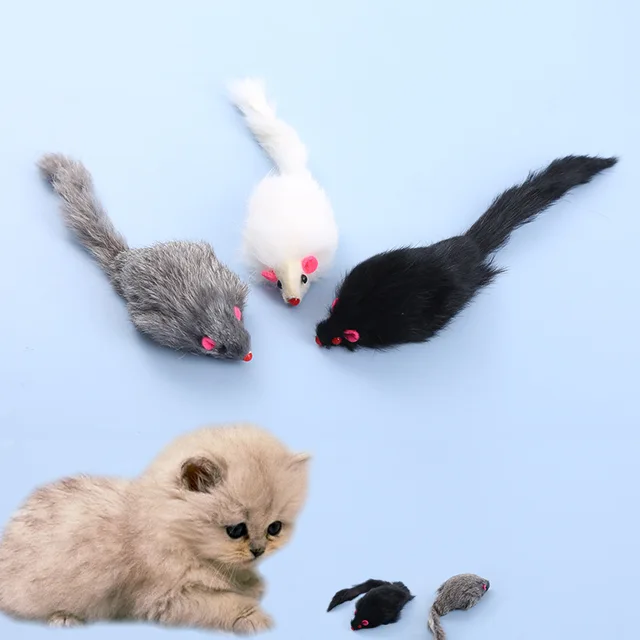 1/3pcs ​​Fluffy Pet Cat Toy Mice with Crinkle Sound Interactive Hunting Play for Kittens Bite Resistant Cat Toys Supplies 3