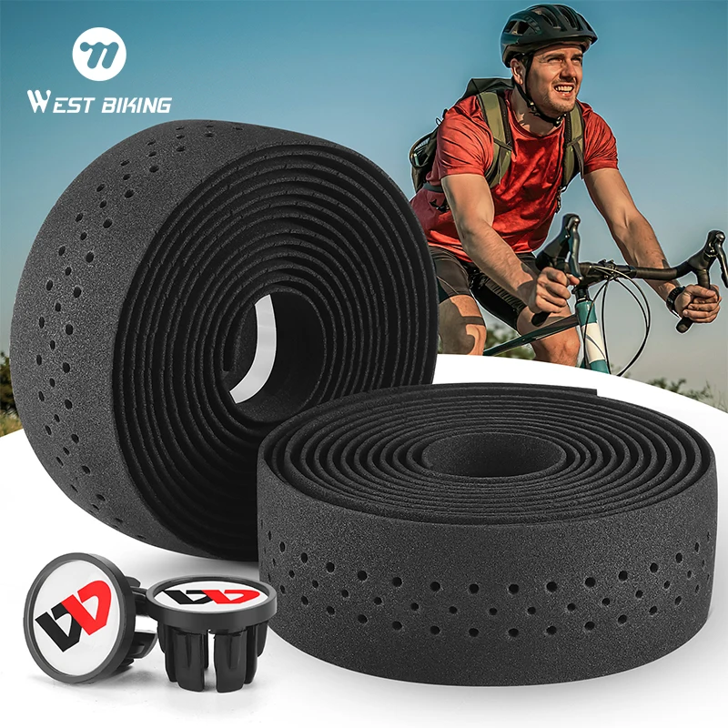 WEST BIKING Soft Bicycle Handlebar Tape PU EVA Road Bike Handle Bar Tape Straps Shock Absorption Cycling Anti-slip Belt Wrap bike handlebar tape bicycle handlebar strap