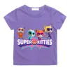SuperKitties Summer 100% Cotton T-shirt Boy Cartoon Pride Tshirt Short Tops Y2k One Piece Print Anime Tees Kids Clothes Girls 6