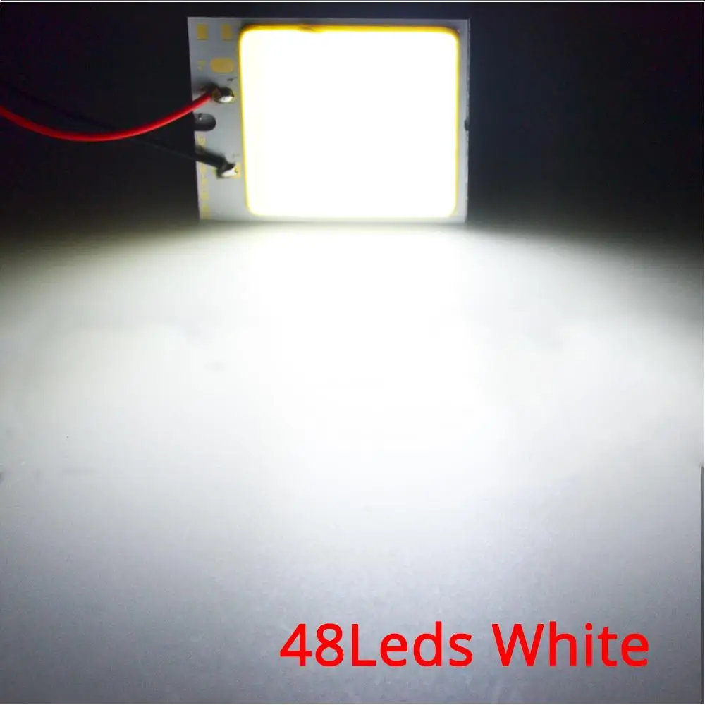 T10 W5W Auto Interior Reading 24SMD 36SMD 48SMD cob Dome Festoon Brake License Panel Door Led Trunk Lamp Clearance Car Light 12v