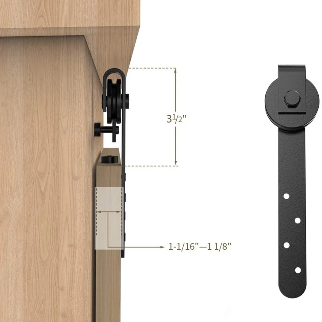 Description Picture 5 of itemDoor Hanger Hardware Kits I Shape Hanger Mini Rail Silent Sliding 1/2\\\" Thick 1/2\\\\\\\" Thick Sturdy Hot Practical