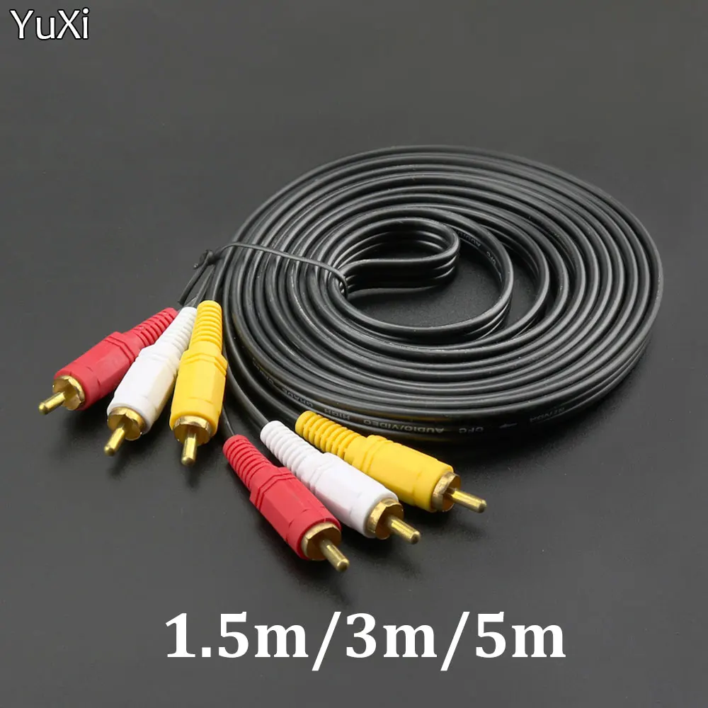 

YuXi 3RCA Male to 3 RCA Male Composite Audio Video AV Cable Plug 3X RCA Audio Cable Retail & Wholesale 1.5M 3M 5M Replace