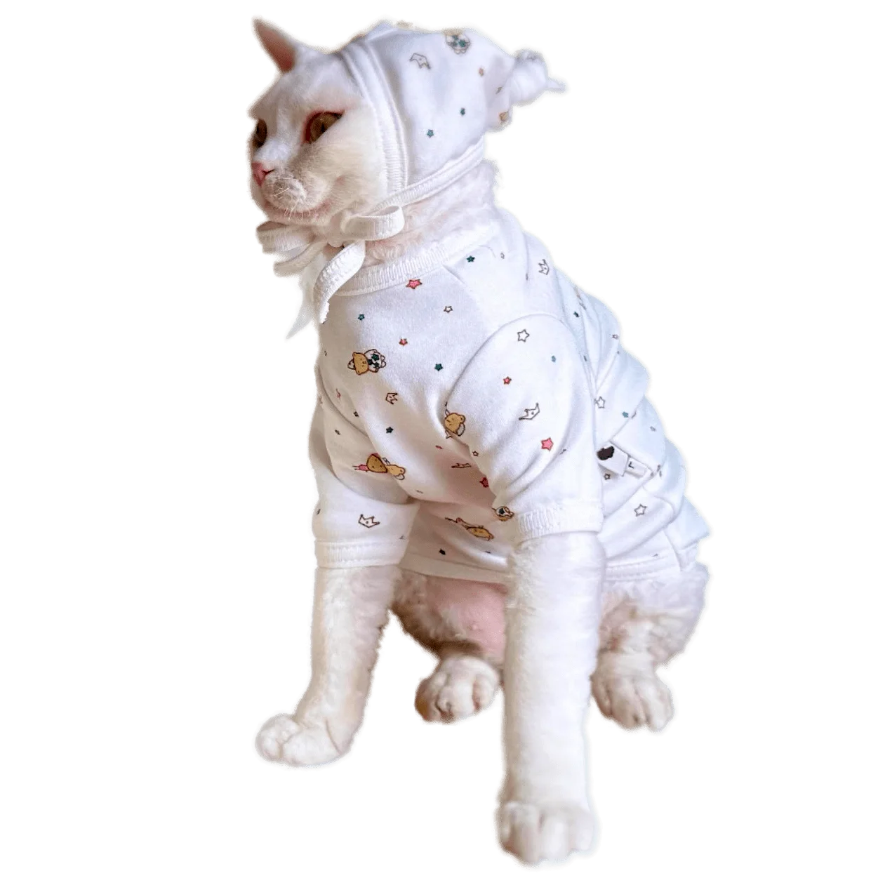 

Conis Cat Hairless Cat Clothing Japanese Style Pajama Home Wea Baby Cotton Kitten Outfits Pet Clothes for Cat Sphynx Devon Rex