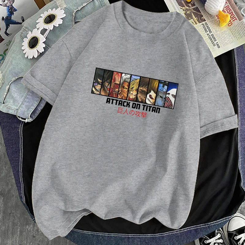 

Женская футболка с принтом «атака на Титанов», дышащая Спортивная футболка с круглым вырезом и коротким рукавом, летняя футболка с графическим принтом в стиле Харадзюку, 2022