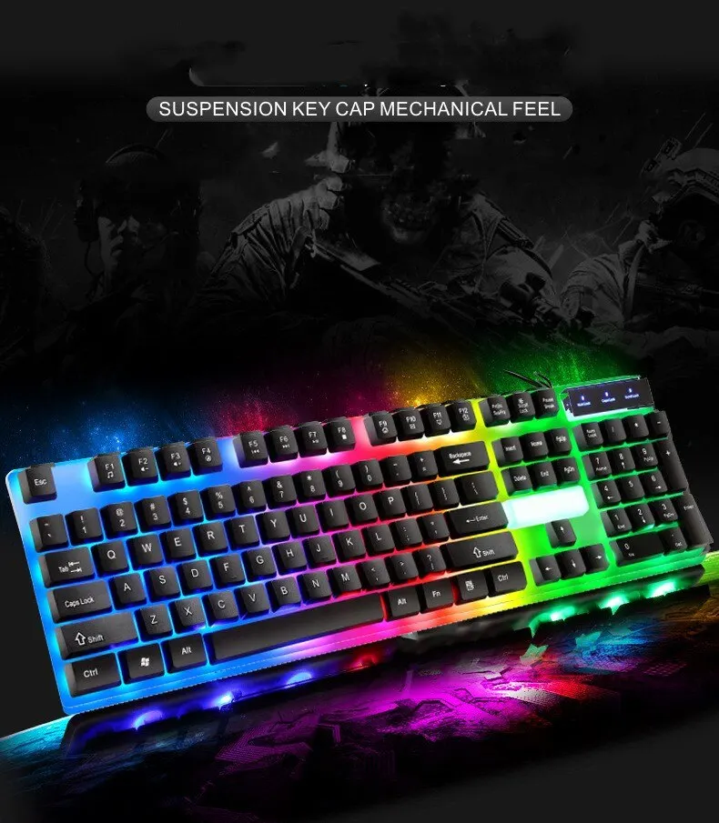 USB Wired Keyboard Mouse Set 104 Keys Backlight Gaming Keyboard Gaming Mouse For Laptop PC Computer