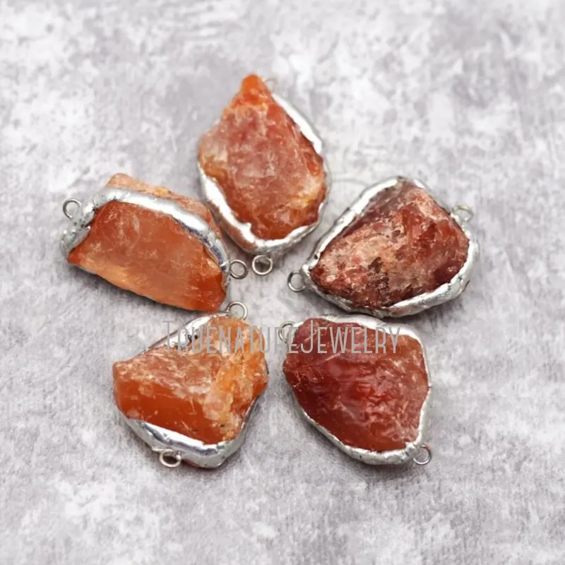 

PC30313 Raw Ore Crystal Pendant Soldered Jewelry Solder Free Form Crystal Connector Irregular Shape Crystal Pendant 25x39 mm