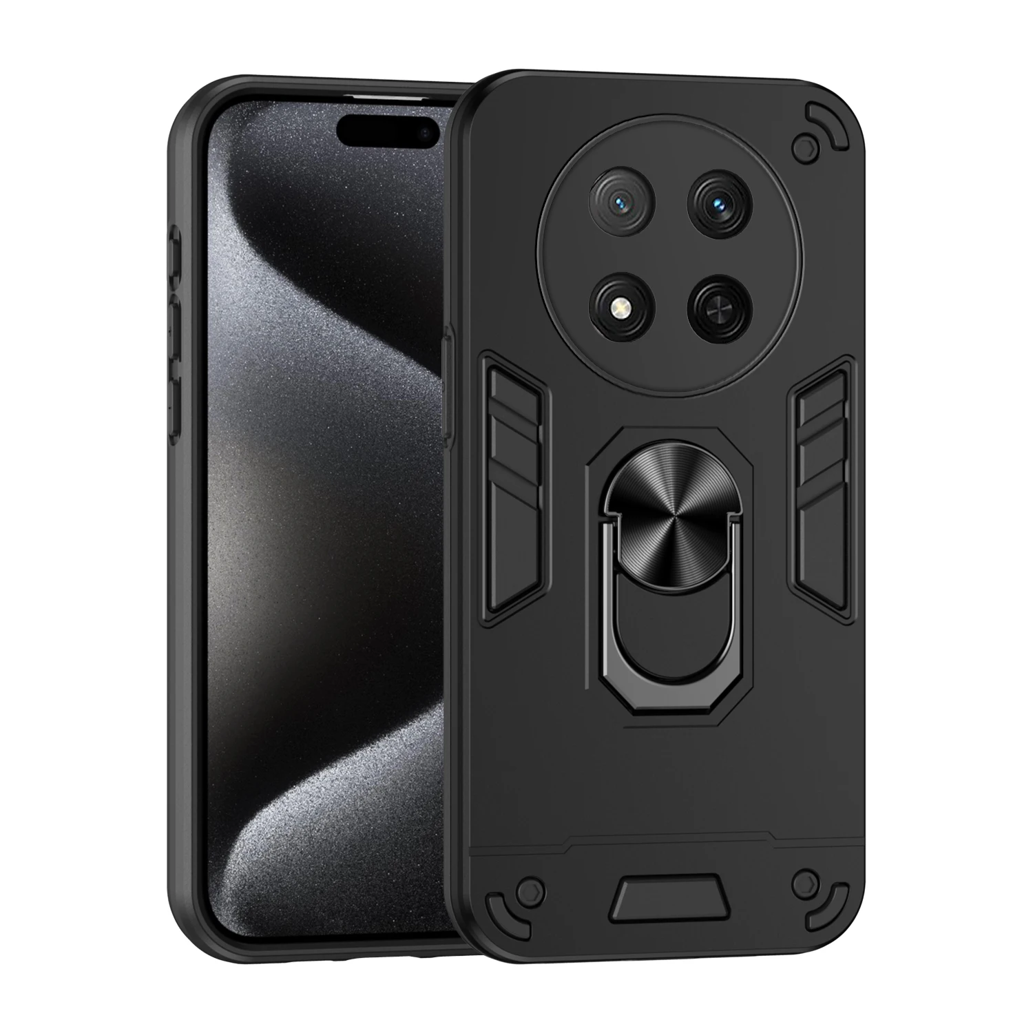 Shockproof Military Armor Case with Ring Stand Holder - Protective Cover