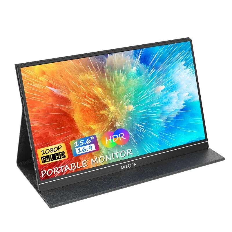 USB-C 노트북 태블릿 모니터, HDMI 컴퓨터 디스플레이, HDR IPS 모니터, PC xbox ps4 용 외부 모니터, 15.6 인치, 1080P FHD, 신제품