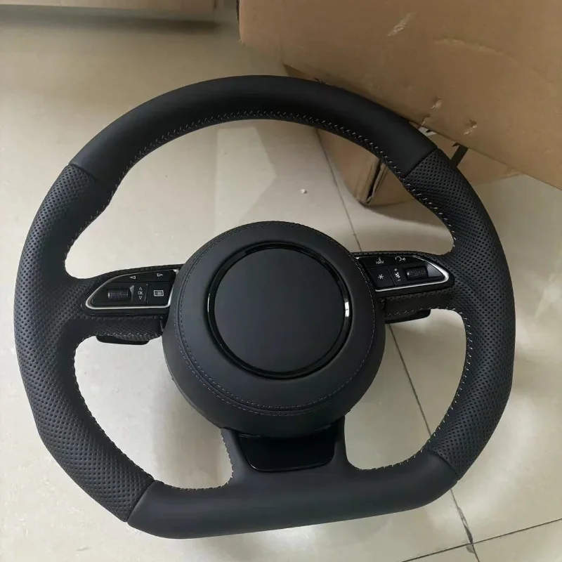 아우디 RS3 RS4 RS5 RS6 RS7 S3 S4 S5 2012-2016 자동차 액세서리 스포츠 스티어링 휠용 스웨이드 가죽 스티어링 휠