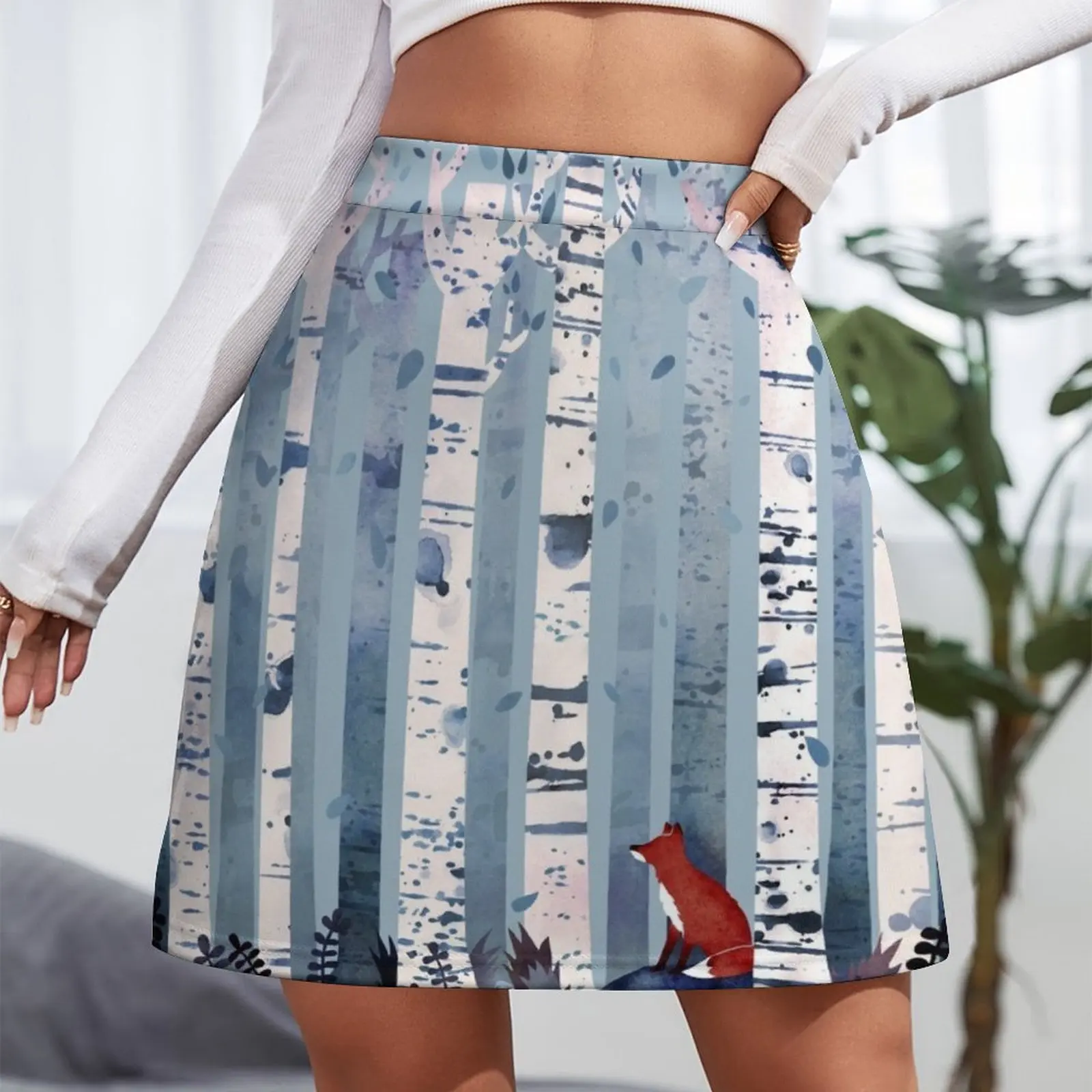 The Birches (in Blue) Mini Skirt Summer dress korean summer clothes skirt women