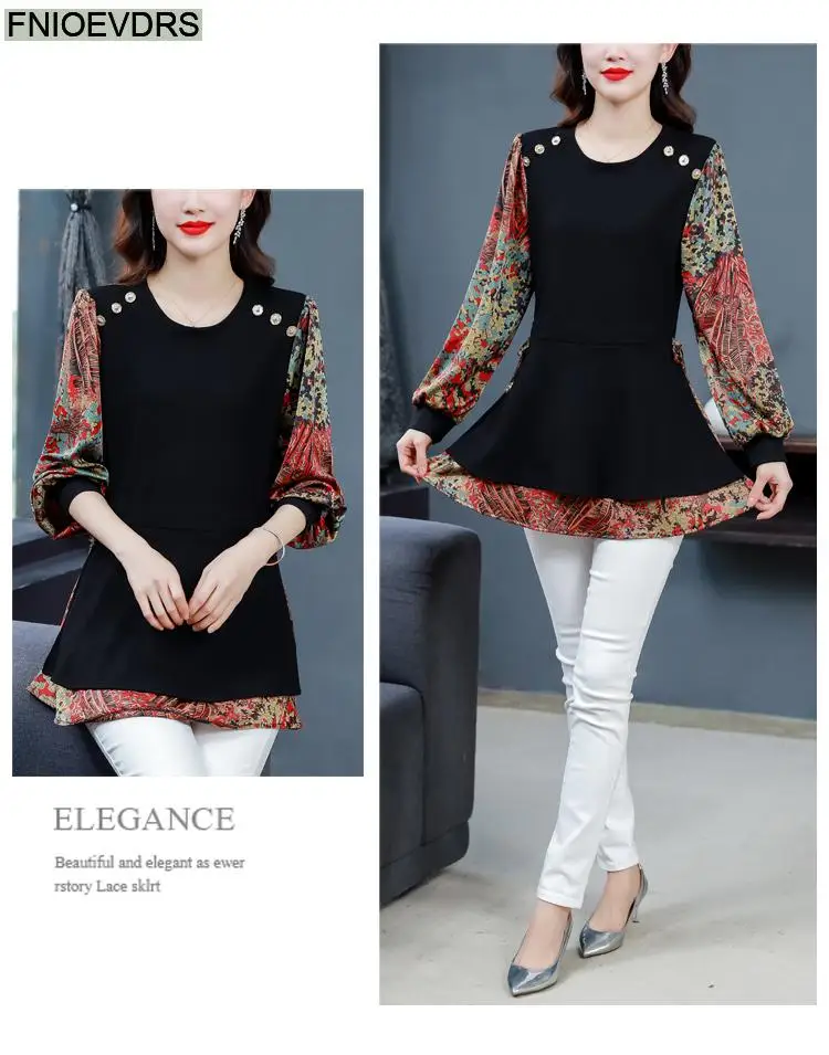 M-5XL Loose Clothes 2023 Women European Fashion Elegant Office Lady Work Button Shirt Casual Tunic Belly Peplum Tops And Blouses