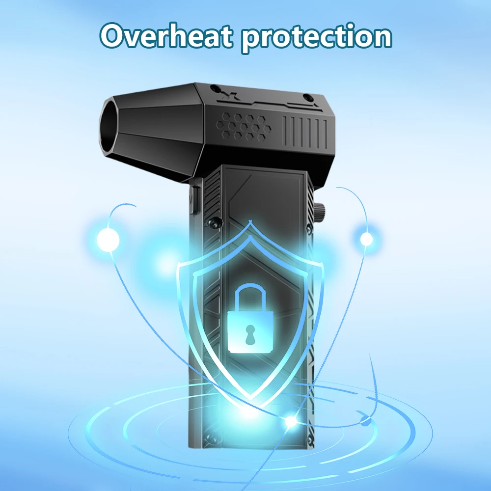13W High-Power Turbine Blower Lithium Battery Fan for Car Wash Dust Snow Removal Perfect for Camping