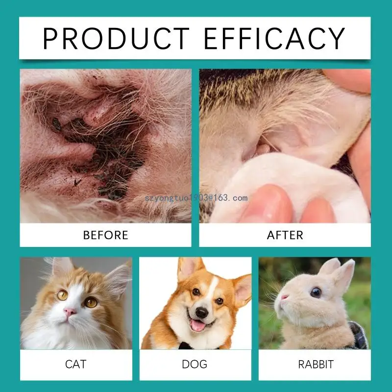 2oz Natural Pet Ear Drop Prevents Itching and Ear Odors Earmites Cleanser Liquid