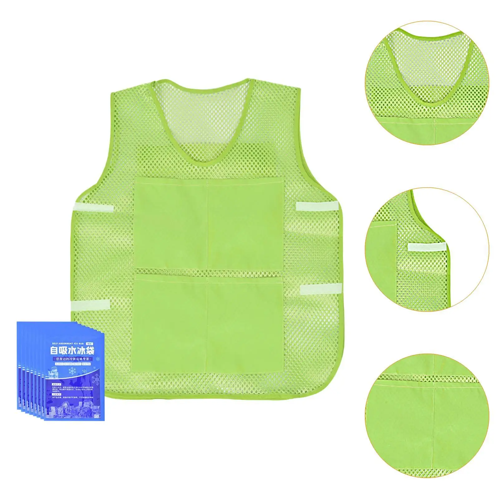 Summer Cooling Vest Ice Cooling Vest Adjustable8 Ice Packs for Running Outside Cycling Hot Weather Work Men Women
