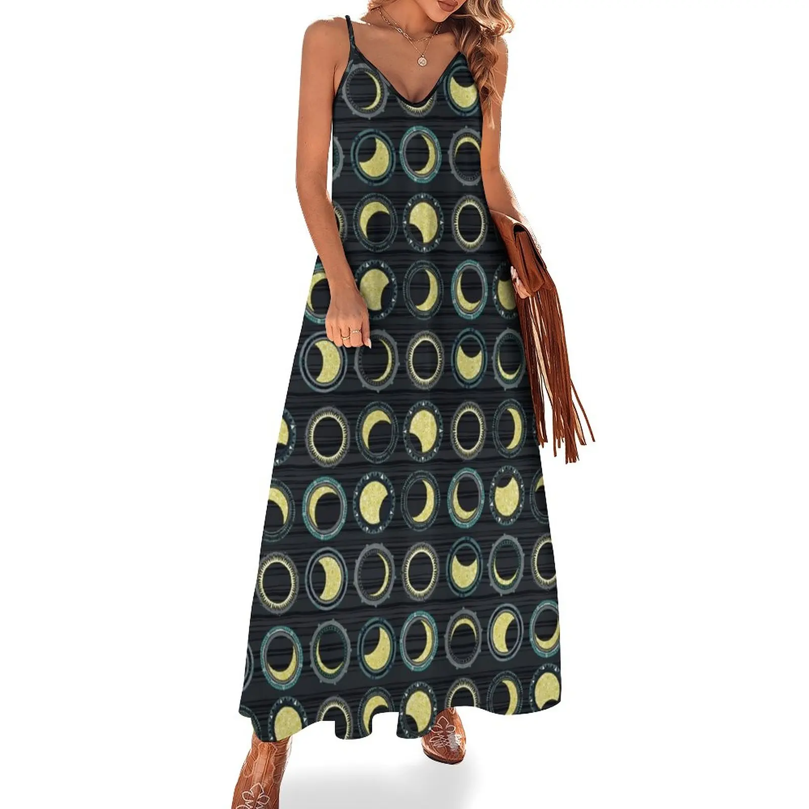 

solar eclipse mandala Sleeveless Dress women formal occasion dresses women's summer dress 2024