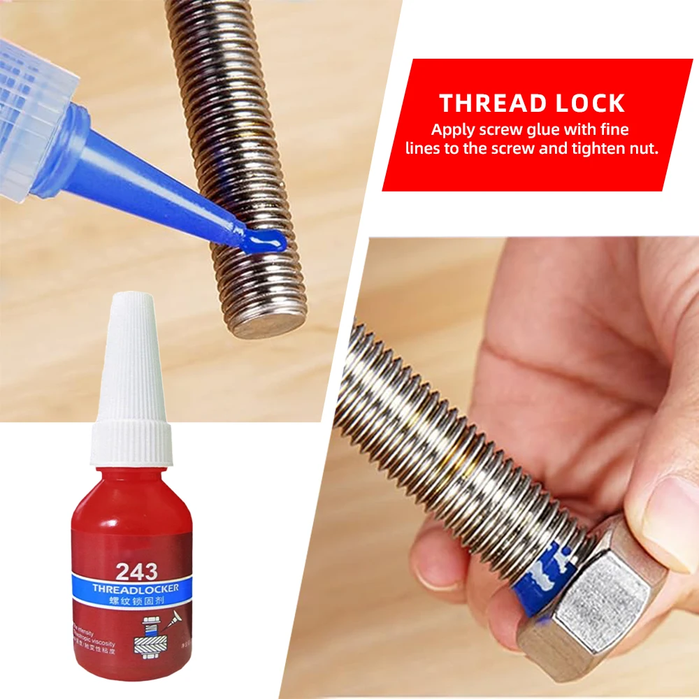 10ml/50ml Screw Glue 243 Thread Locker Tightening Screws Prevent Loosening Rusting Caulking Adhesive Temperature Resistance Tool 3
