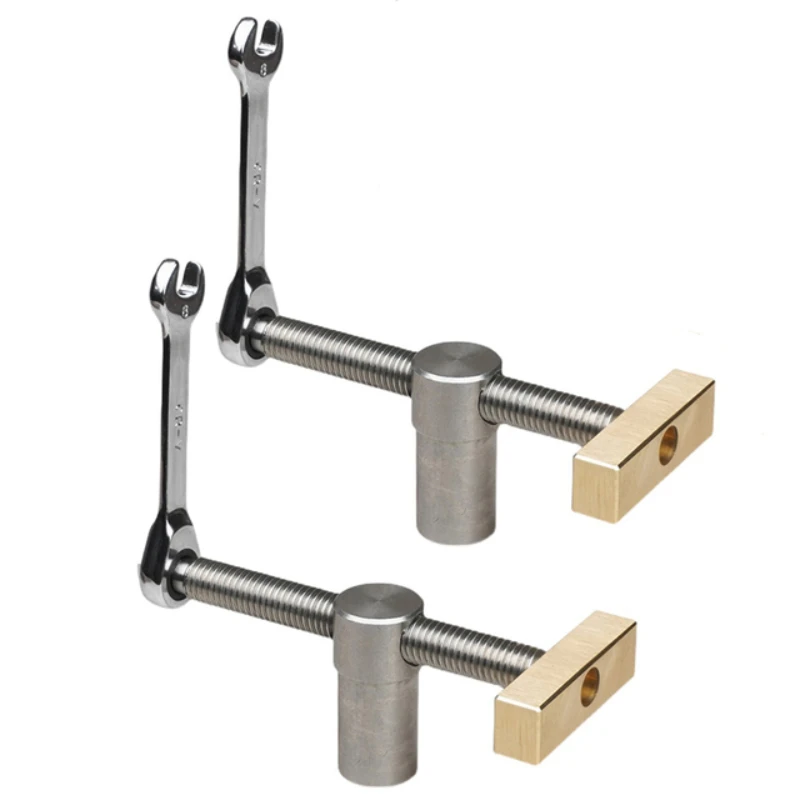 

Woodworking Desktop Clip Fast Fixed Clip Clamp Brass Fixture Vise for 19/20MM Dog Hole Joinery Woodworking Benches Tools