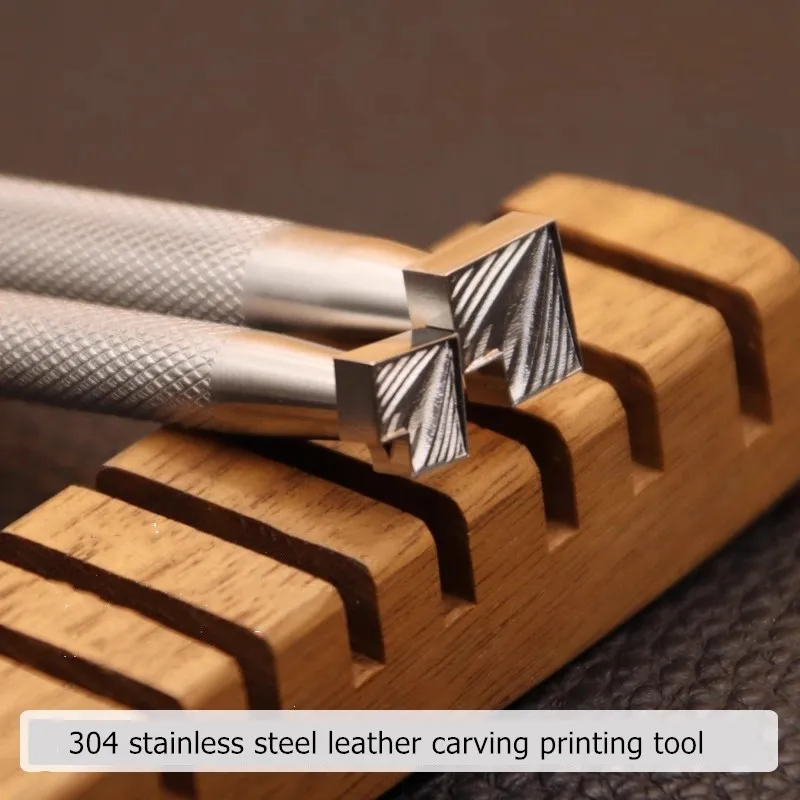 304 Stainless Steel Leather Embossing Stamp Tool-Geometric Patterns Metal Press Mold For Veg-Tan Leather Craft DIY Stamping