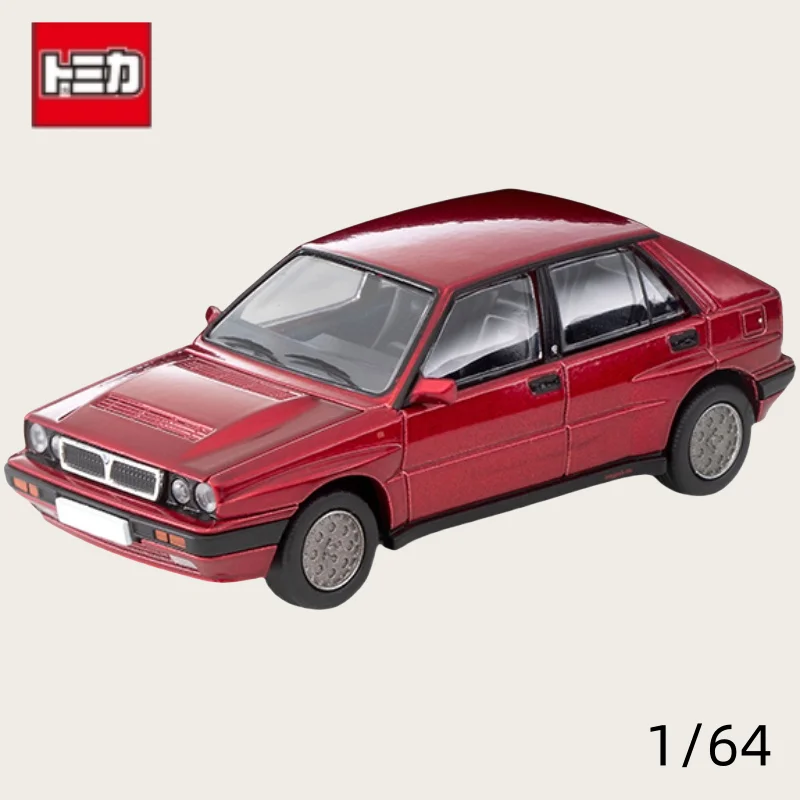 TOMICA TLV 1:64 N130c Lancia Delta HF Red, alloy static Miniaturized car tide play model, boy toy holiday gift, room decoration.