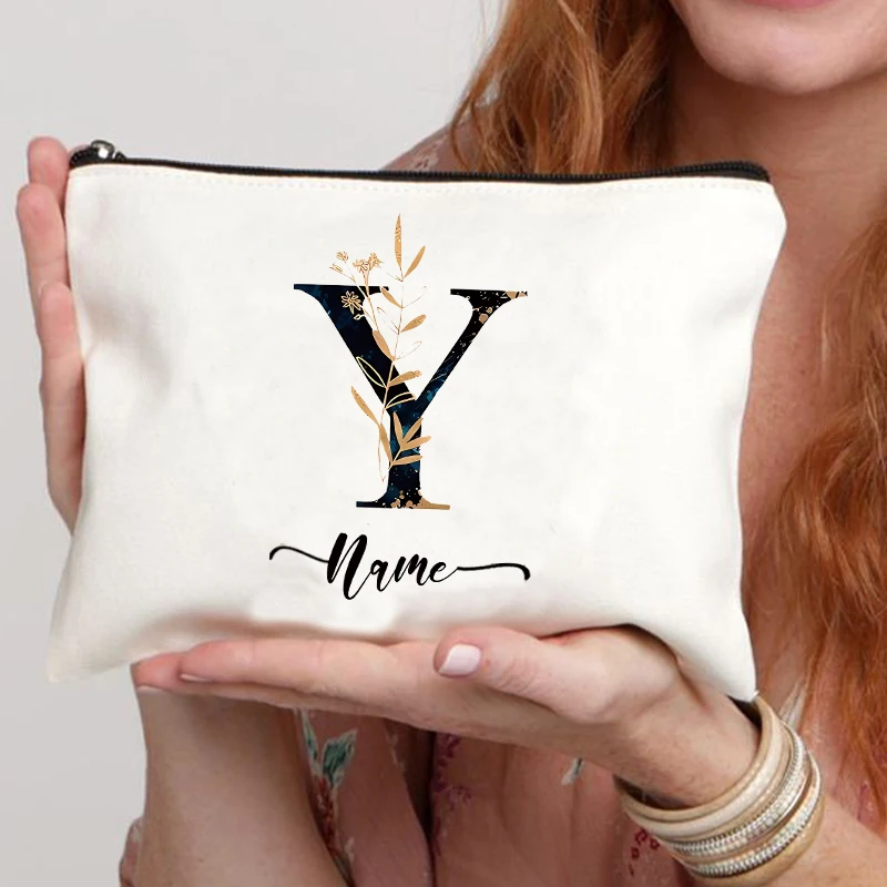 Custom Name Minimalist Makeup Bag - Personalized Gift
