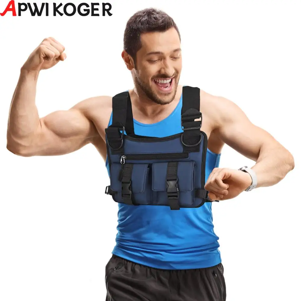 Chest Rig Bag Running Chest Pack Multi-Function Lightweight Vest Bag Adjustable Outdoor Waterproof for Workouts