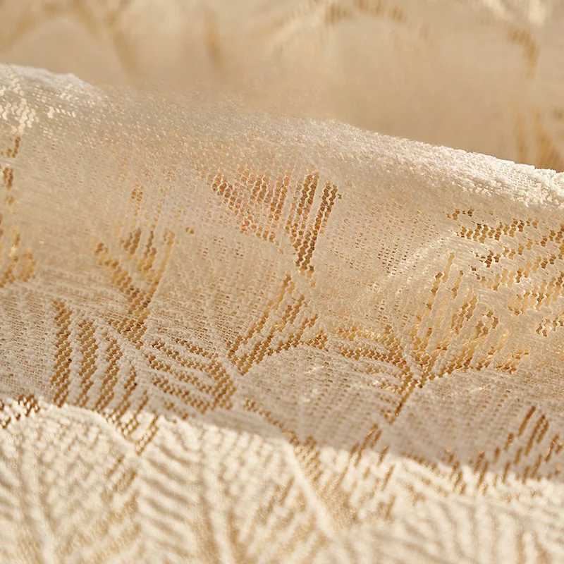 French Lace Blackout  Hollowed Out Balconies Bedrooms Homestays Hotels Translucent Living Rooms White Curtains 3