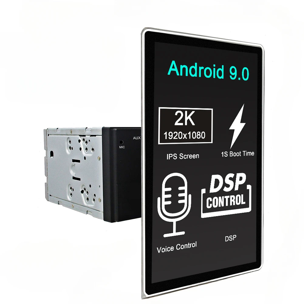 

Carbar 12,8 "Вращающийся IPS экран 2 Din Универсальный Android 9,0 автомобильный мультимедийный плеер головное устройство DVD GPS плеер Радио стерео