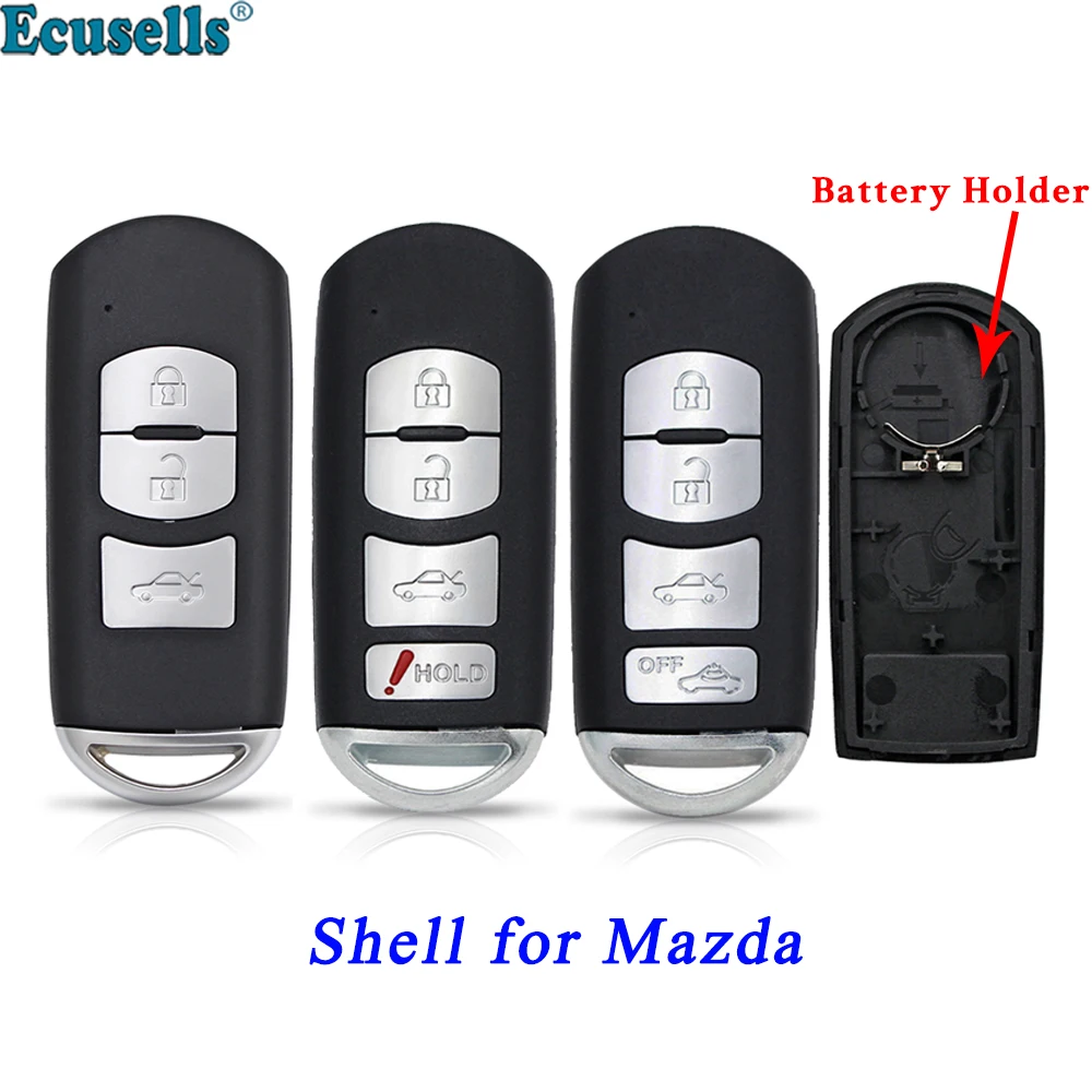 2/3/4 Buttons Replacement Remote Key Shell Case Fob with Insert Key For Mazda 2 3 CX-5