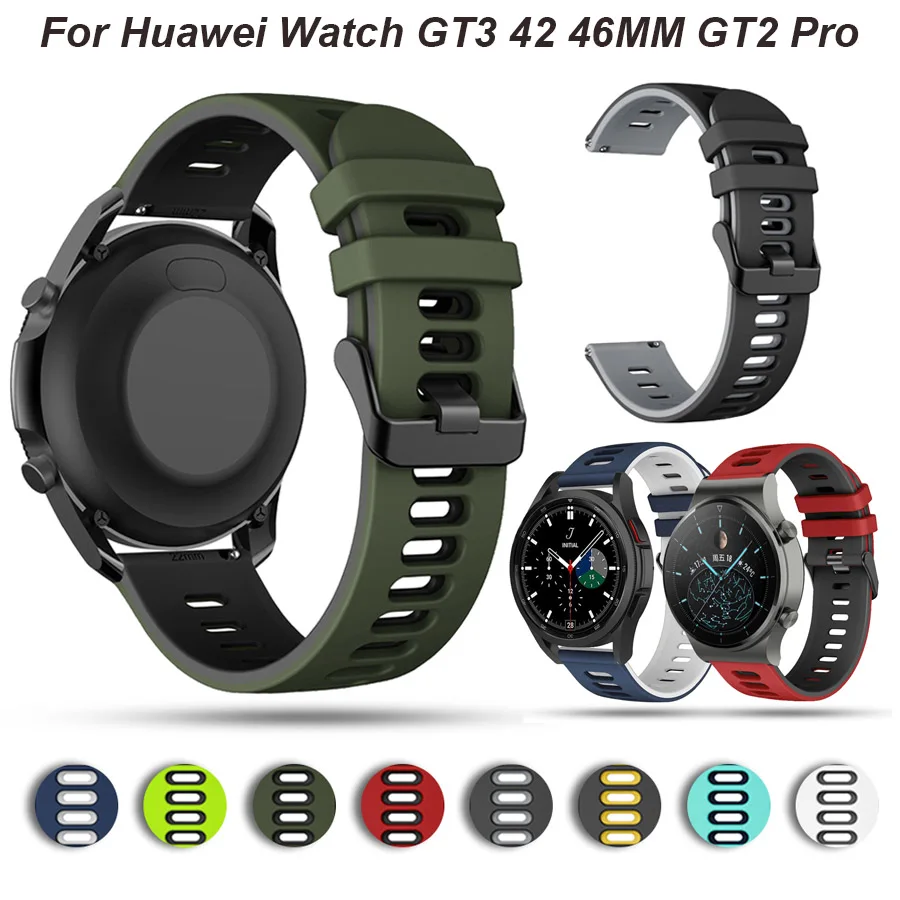 

Ремешок силиконовый для часов Huawei Watch GT3 GT 3, браслет для смарт-часов GT 2 GT2 Pro, 20 22 мм