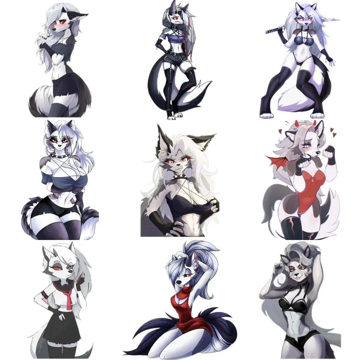 

Furry Animal Wolf Girl Helluva Boss Cartoon Vinyl Stickers Laptop Motorcycle Door Room Wall Boat Fridge Table Window Van Decal