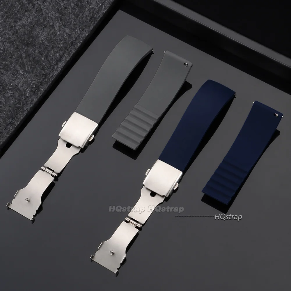 Premium Waterproof Silicone Watch Strap with Quick Release and Folding Clasp