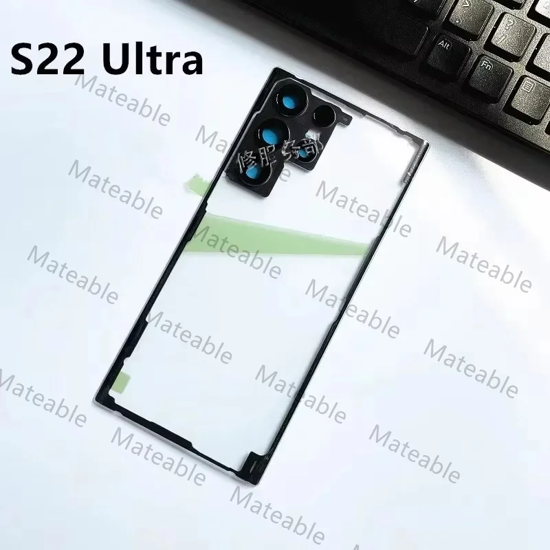 삼성 갤럭시 S22 울트라 S22 플러스 투명 배터리 백커버 수리 도어 후면 케이스 + 카메라 렌즈용 S908 S906 S901 하우징